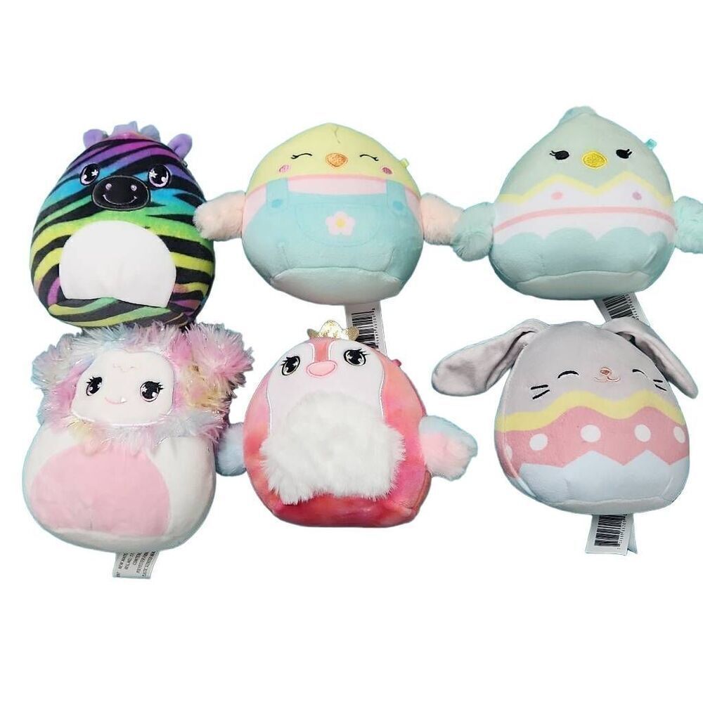 Lot of 6 Mini Assorted Squishmallows - 4 inch Zaylee Bigfoot Aimee Chick